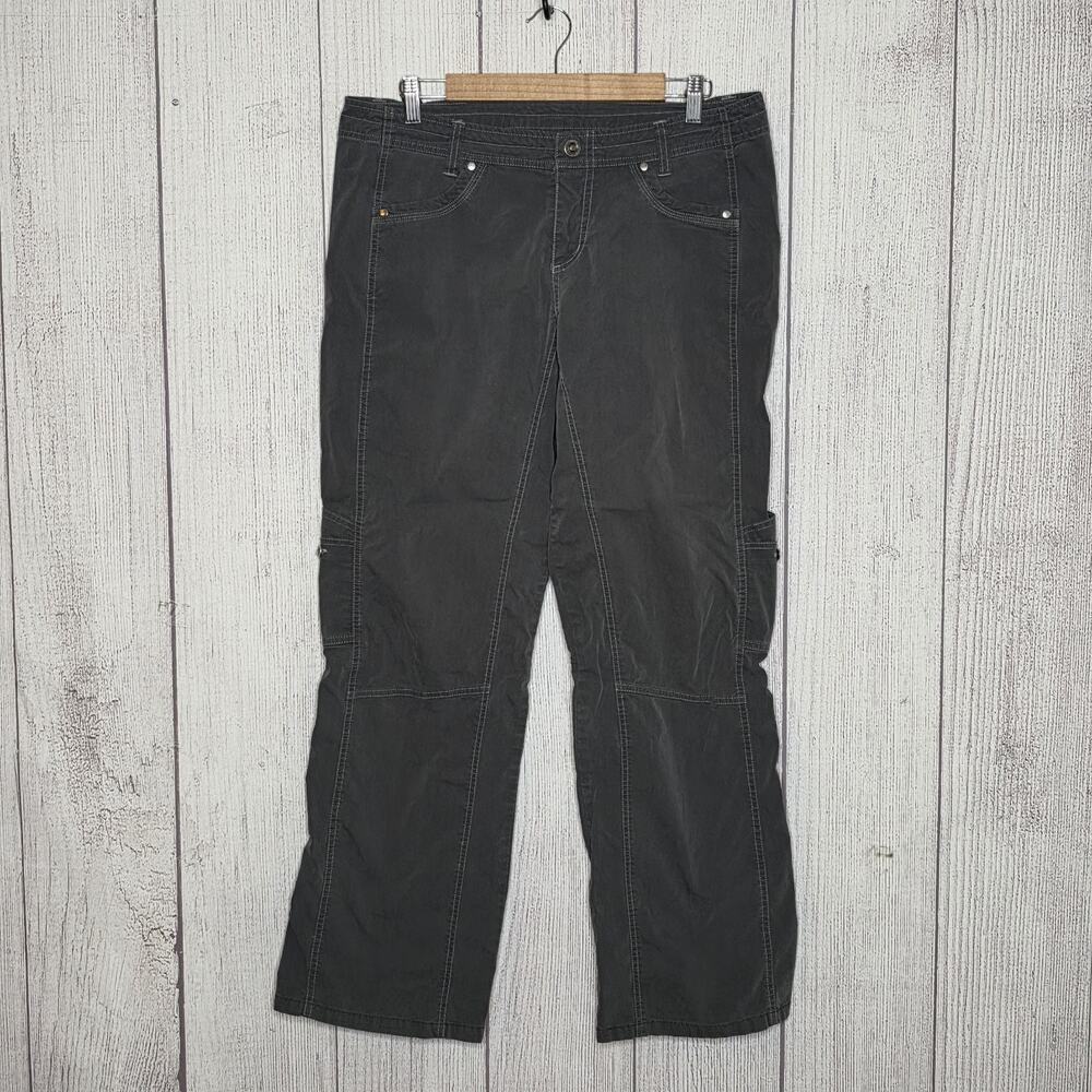 Kuhl Womens Regular Gray Cargo Utility Hiking Pants Outdoor, sz 12 (34x31)